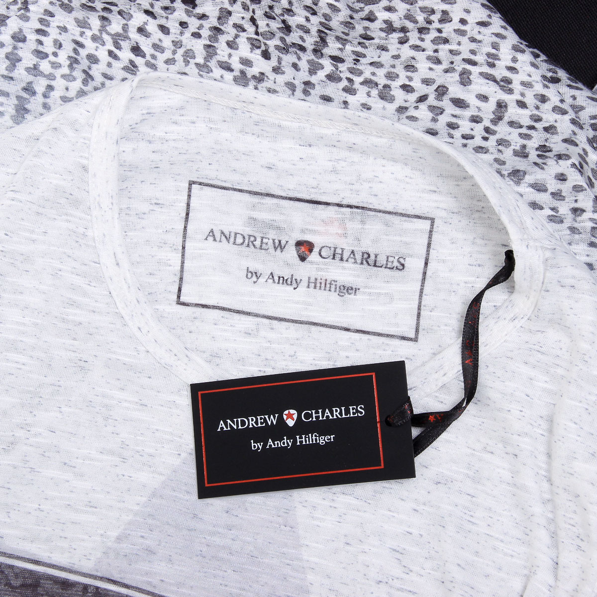 Andrew Charles T-shirt da uomo a maniche corte con scollo rotondo, bianca LEVI