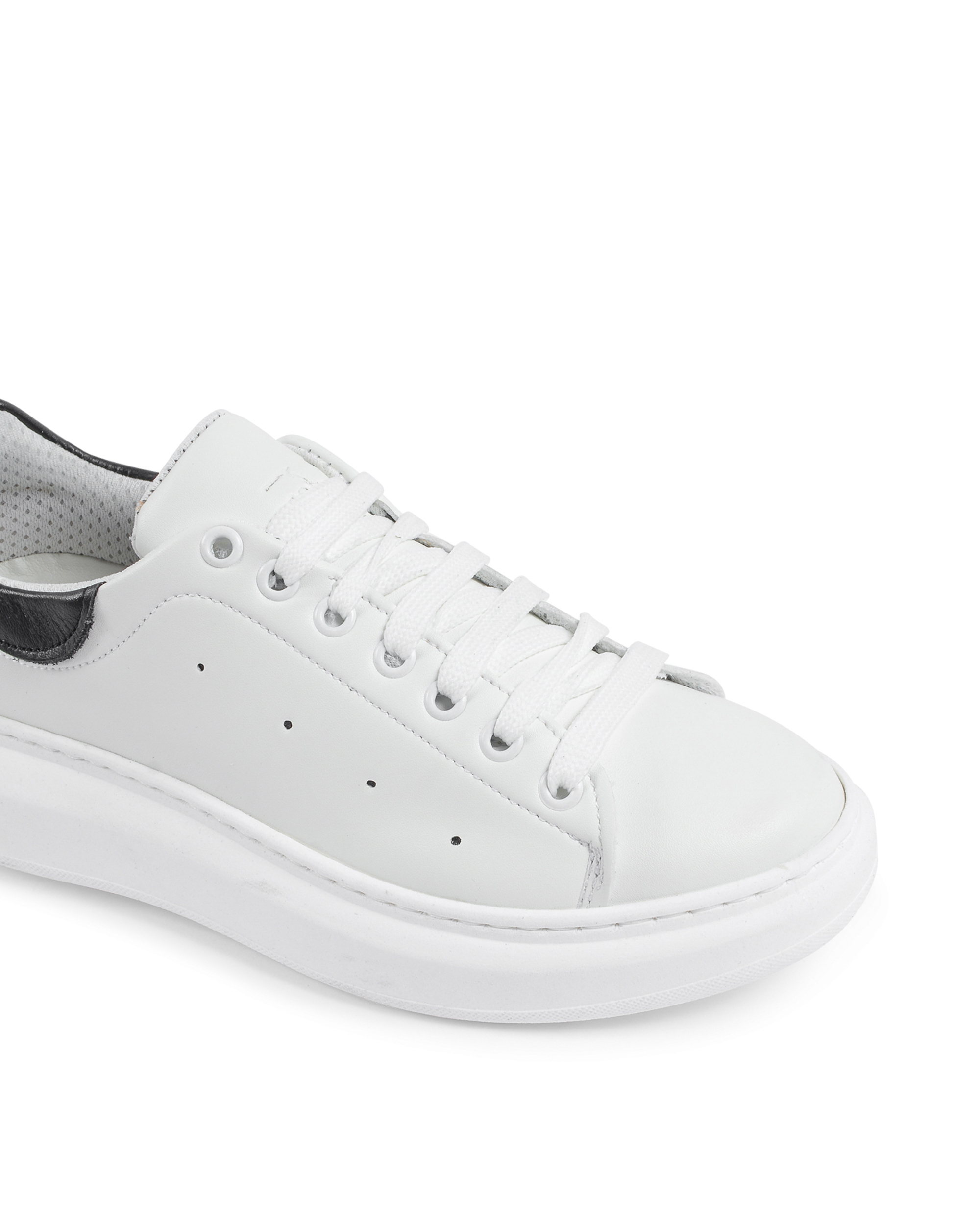 Sneaker Donna 19V69 Italia Bianco Nero 719 PELLE BIANCO PELLE NERO