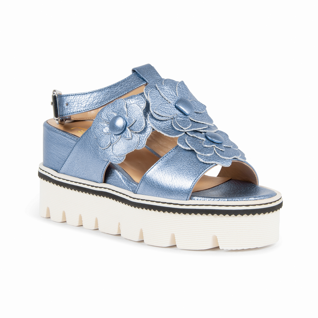 Sandalo Donna V1969 Italia Platform Azzurro B3042DO CAPRA VETREX LAM AZZURRO