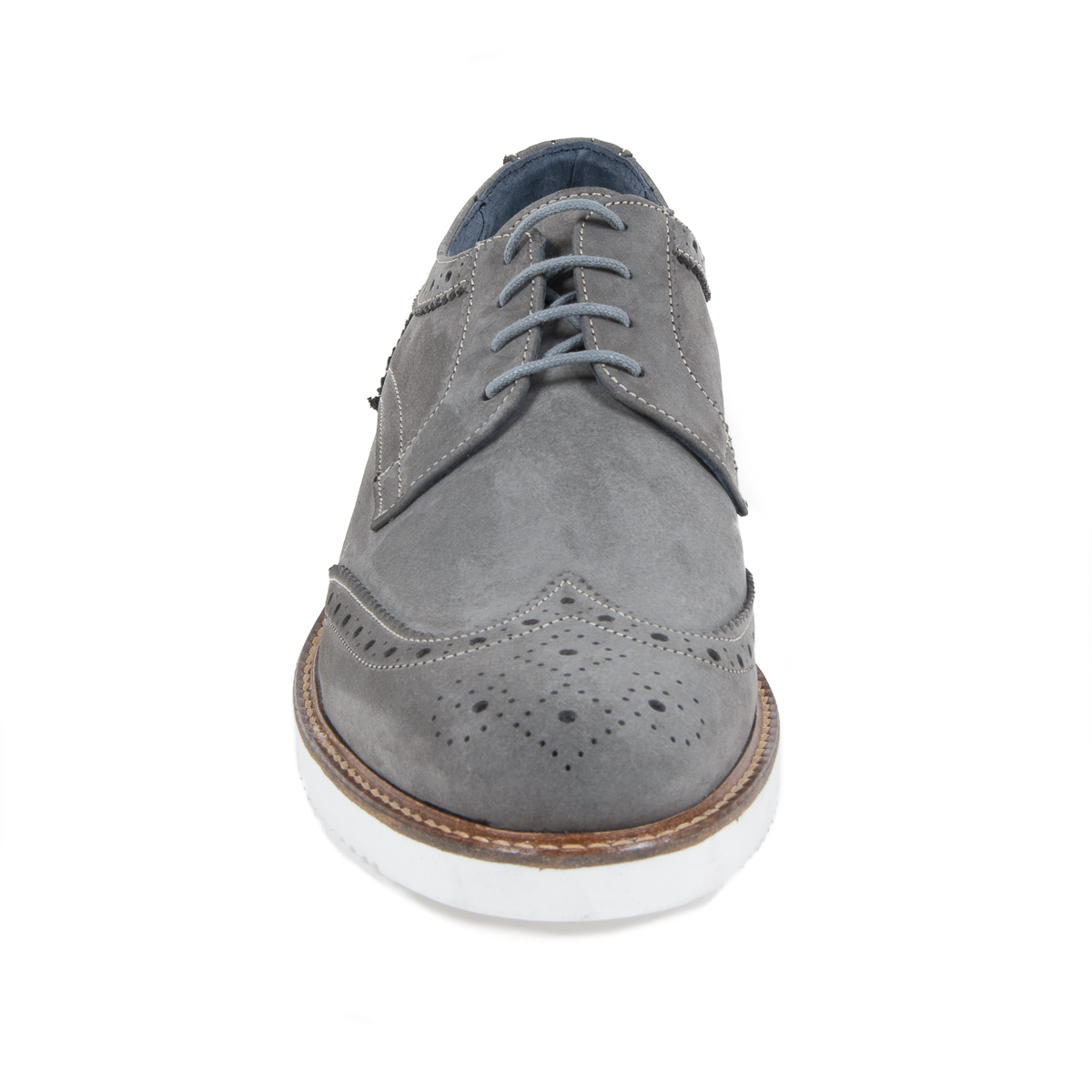 Scarpe brogue da uomo V 1969 Italia Grigio scuro HARRY 5141 NABUK VAR 8