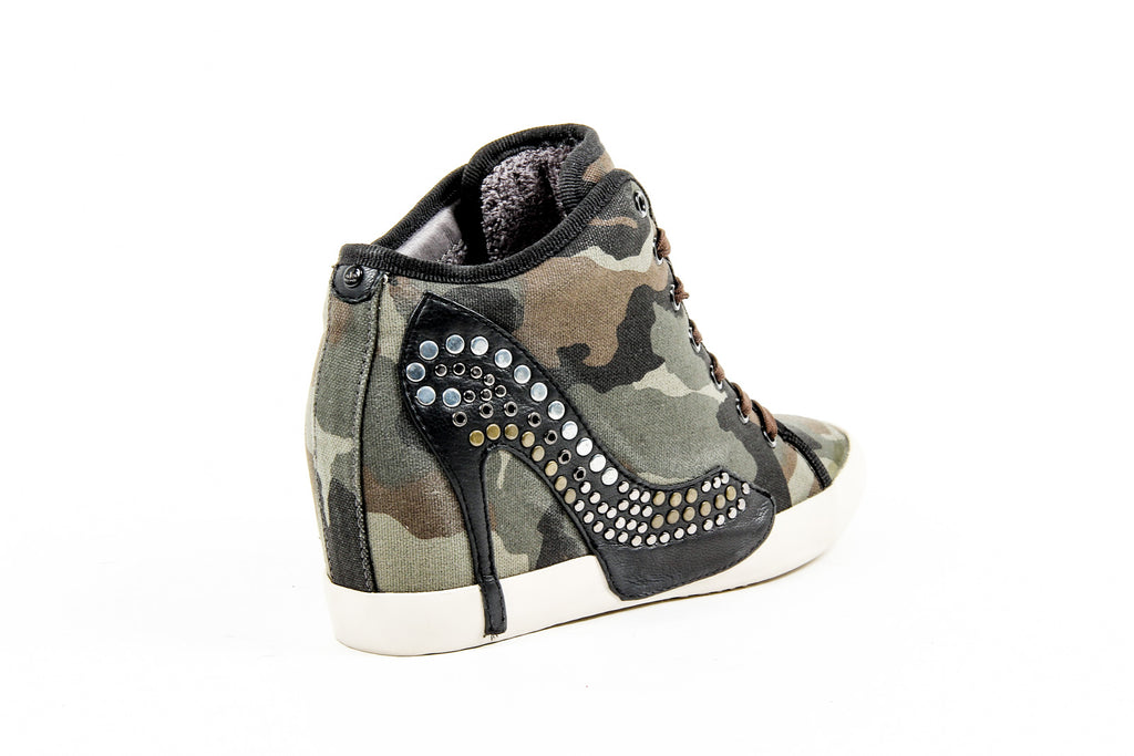 Sneaker alta da donna Olo 71N10 71 GRETA CANVAS PATCH ROCK