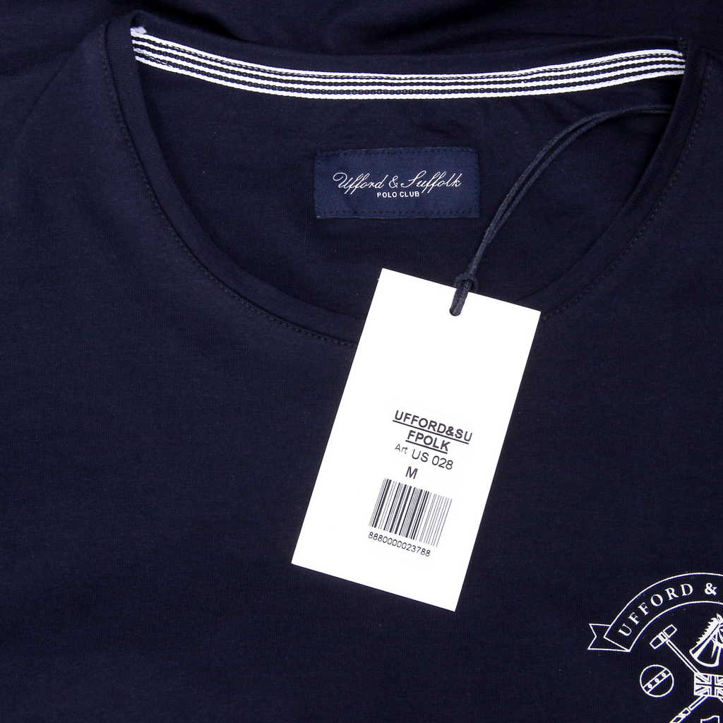 T-shirt da uomo Ufford & Suffolk Polo Club a maniche corte con scollo tondo US028 BLU NAVY