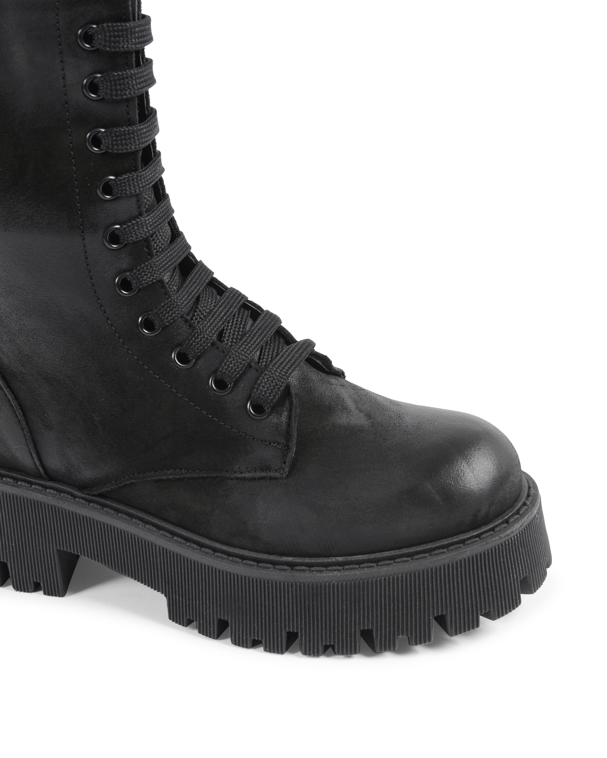 19V69 Italia Womens Short Boot Nero 10-V NABUK NERO