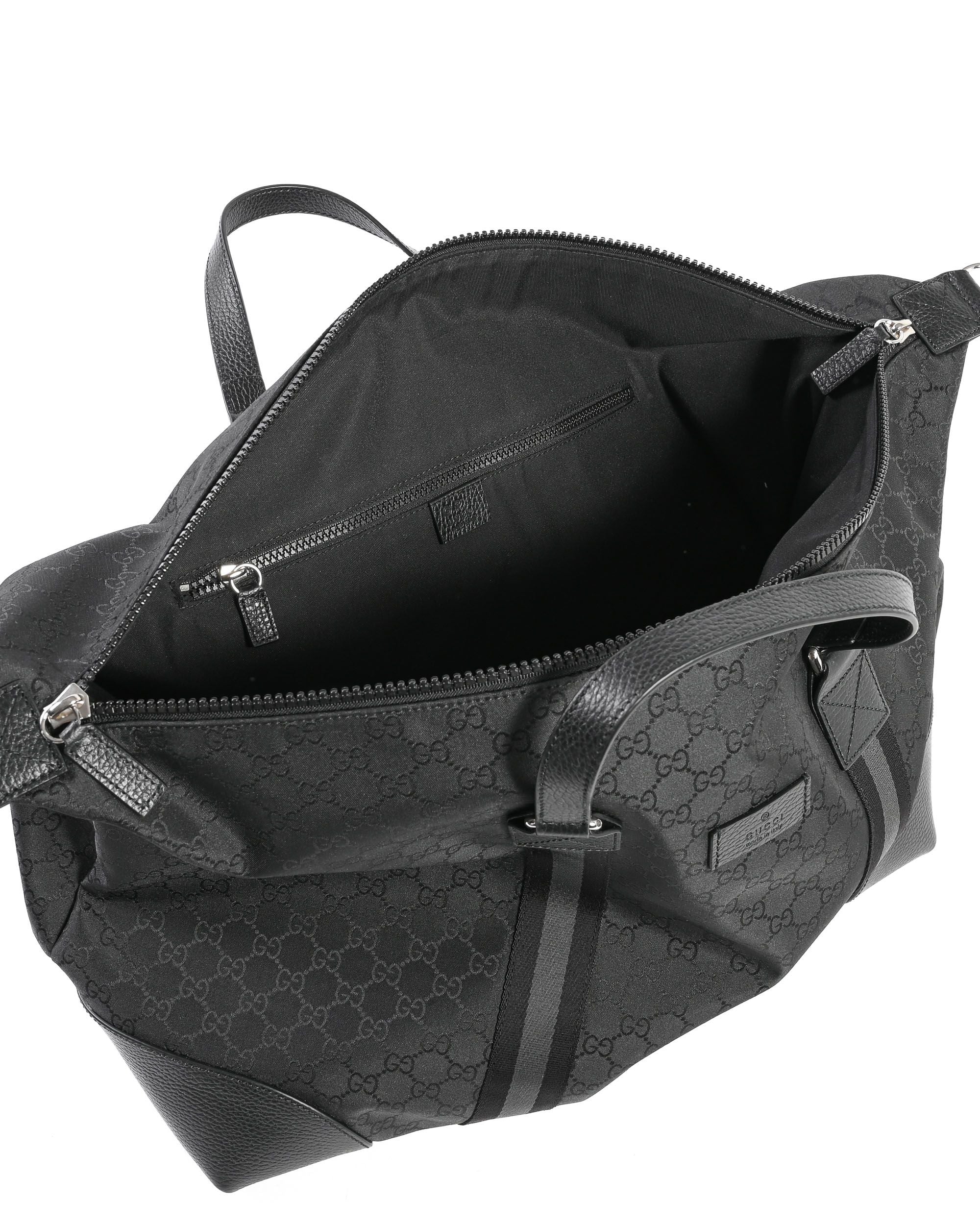 Borsa da viaggio in nylon con stampa GG Gucci 449180 G1XXN 8615