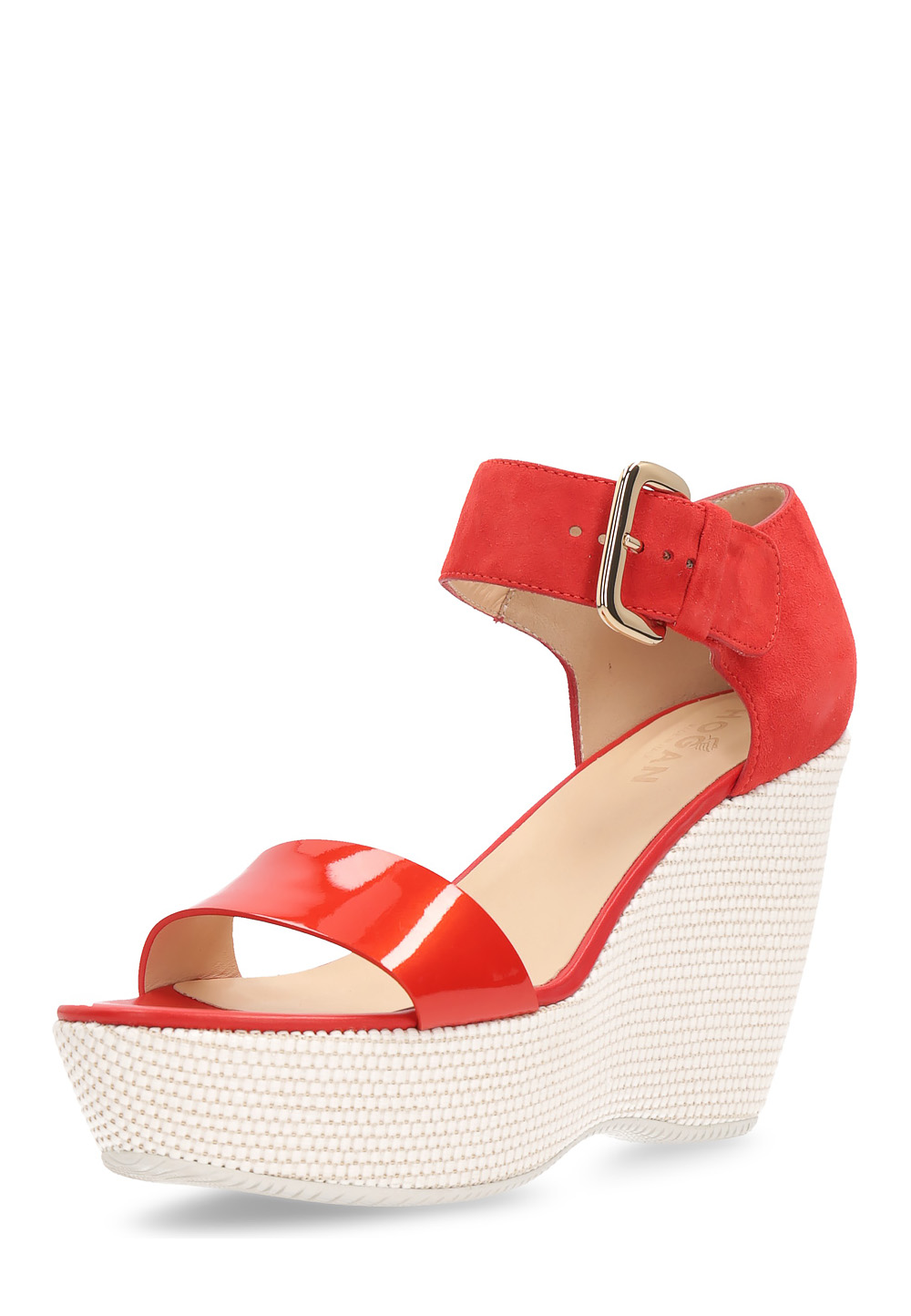 Hogan Sandalo con zeppa da donna rosso HXW2000H7900NNG829