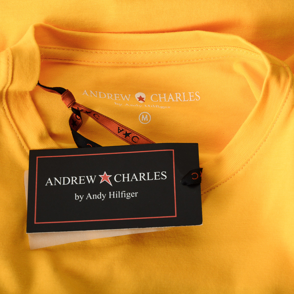 Andrew Charles T-shirt da uomo a maniche corte con scollo rotondo gialla KEITA