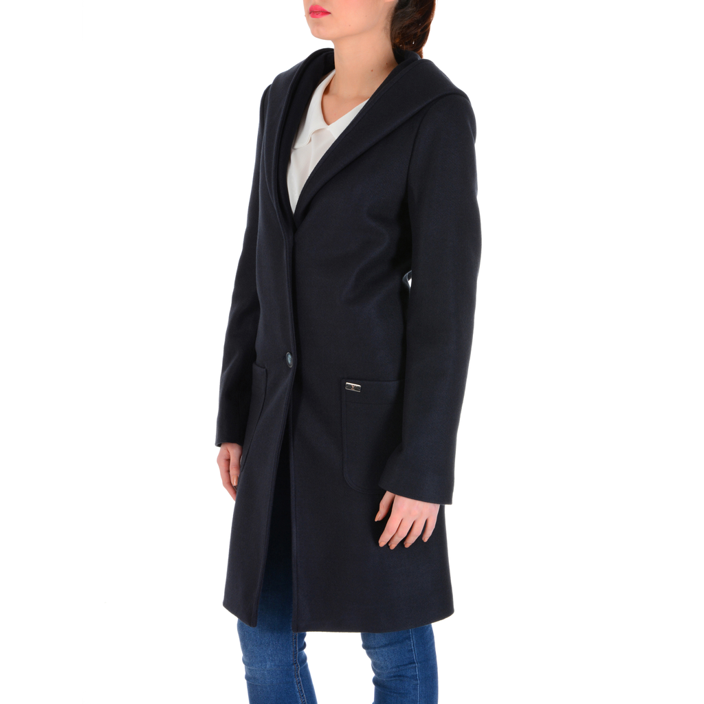 V 1969 Italia Cappotto da donna a maniche lunghe blu scuro STOCCOLMA