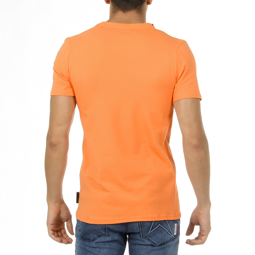Andrew Charles T-shirt da uomo a maniche corte con scollo rotondo arancione KEITA