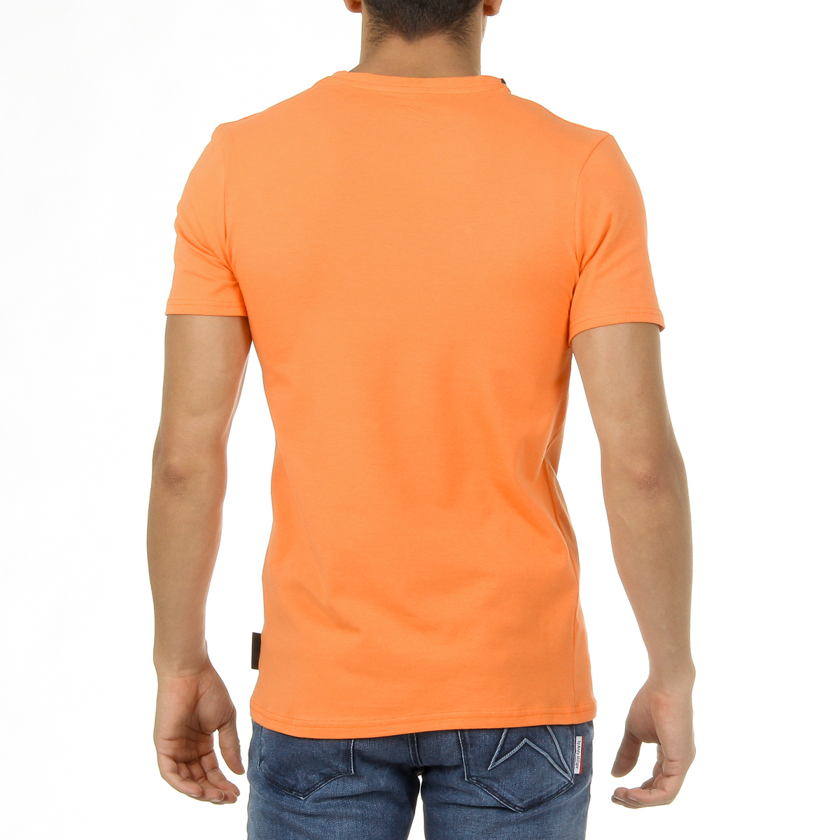 Andrew Charles T-shirt da uomo a maniche corte con scollo rotondo arancione KEITA