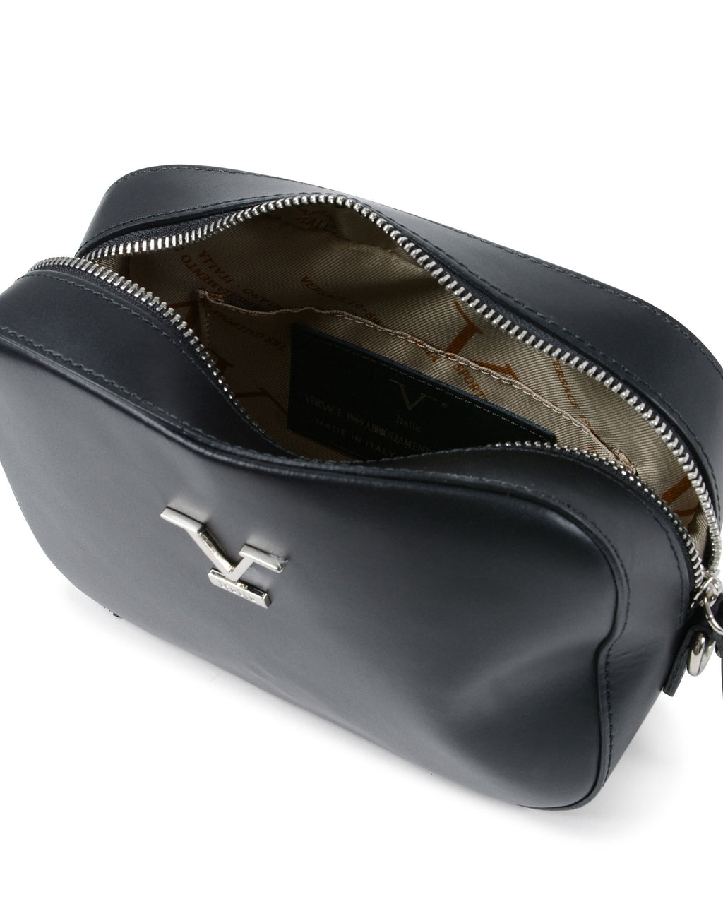 V Italia Borsa per fotocamera da donna nera V0322 RUGA NERO