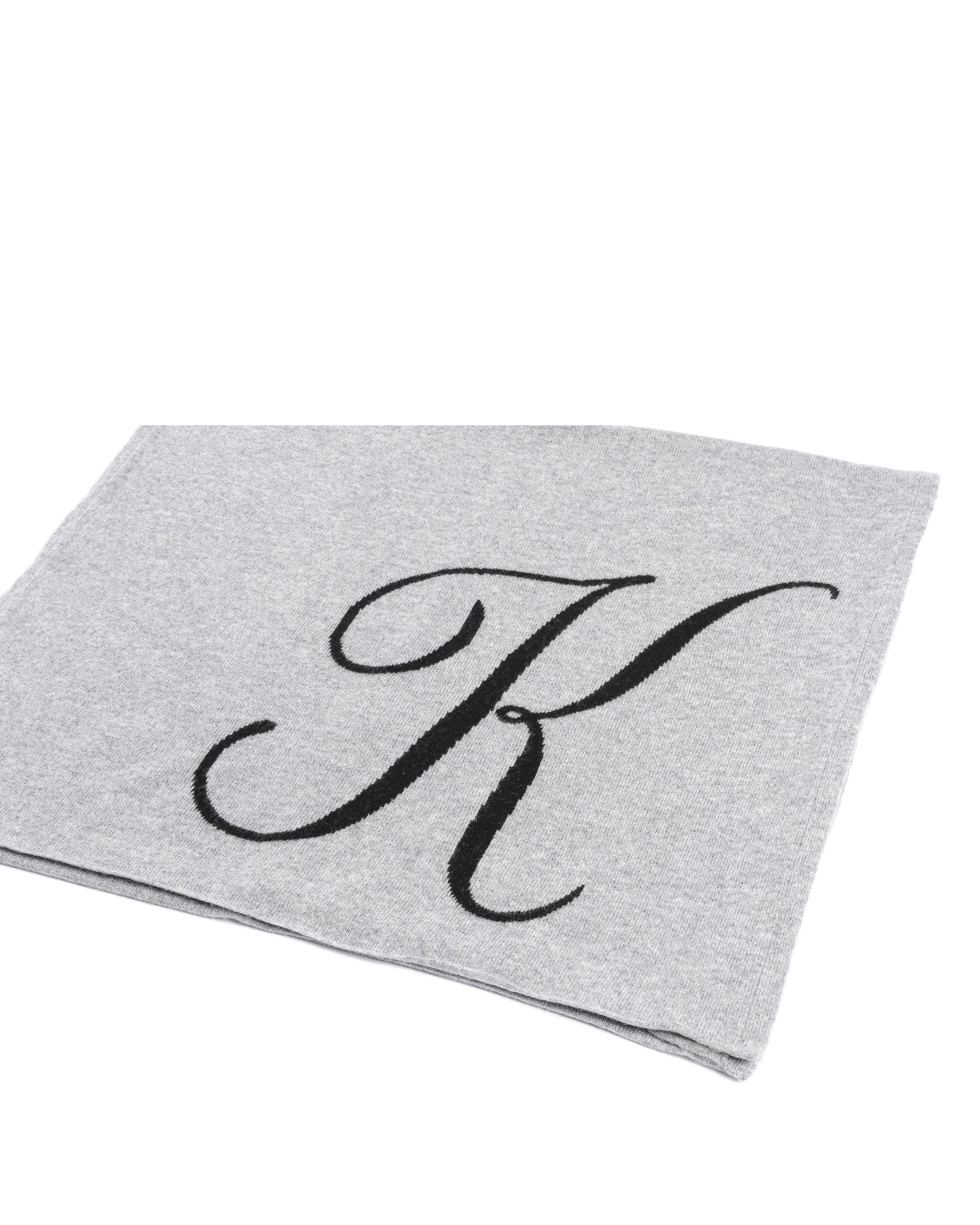 Sciarpa in cashmere con monogramma - Grigio