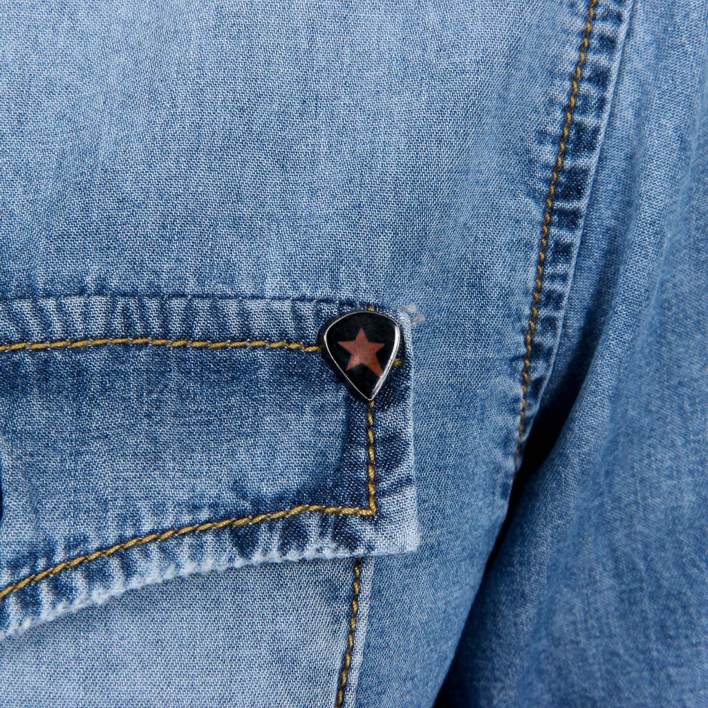 Camicia da uomo Andrew Charles a maniche lunghe in denim CAMILIA