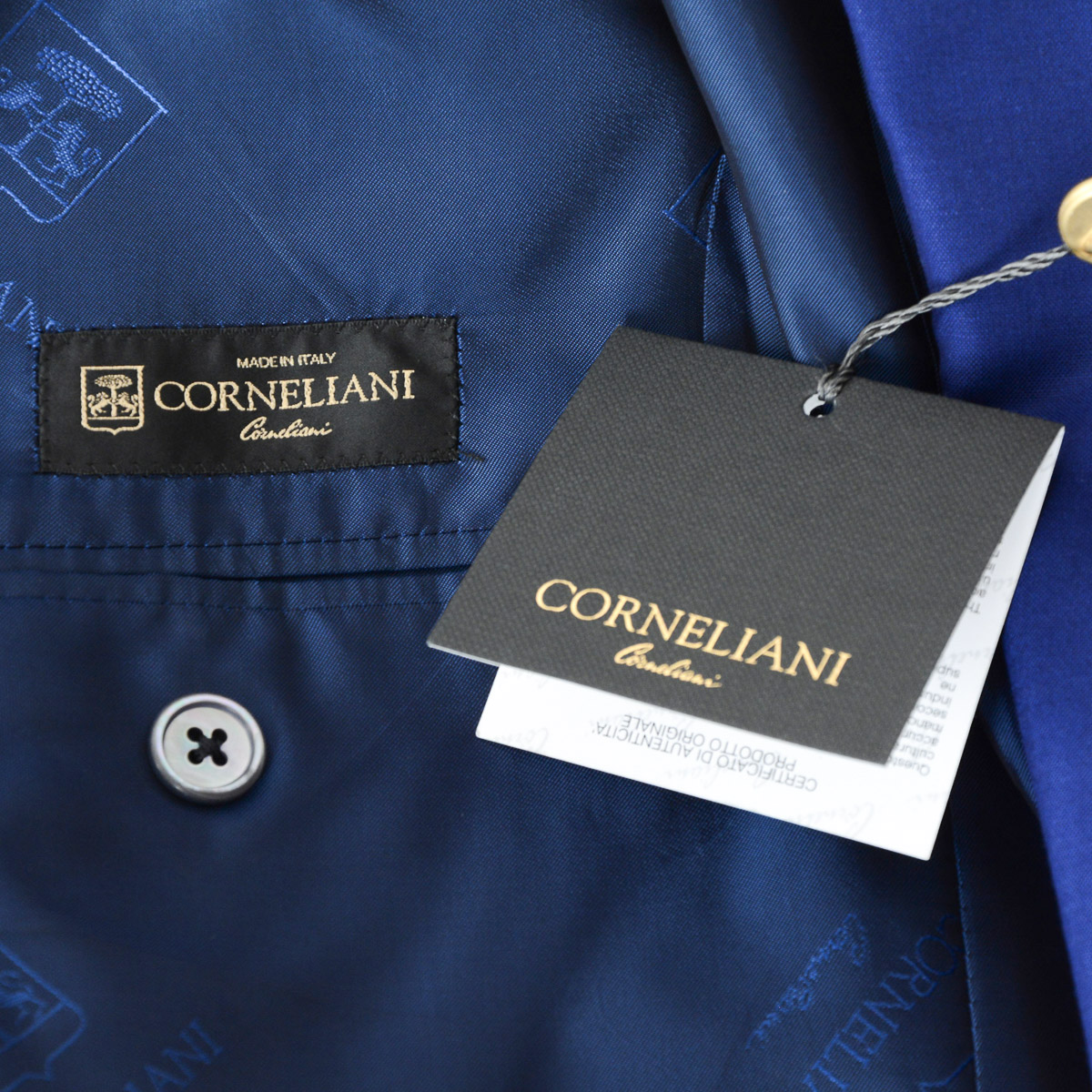 Abito da uomo Corneliani maniche lunghe blu Super 160's