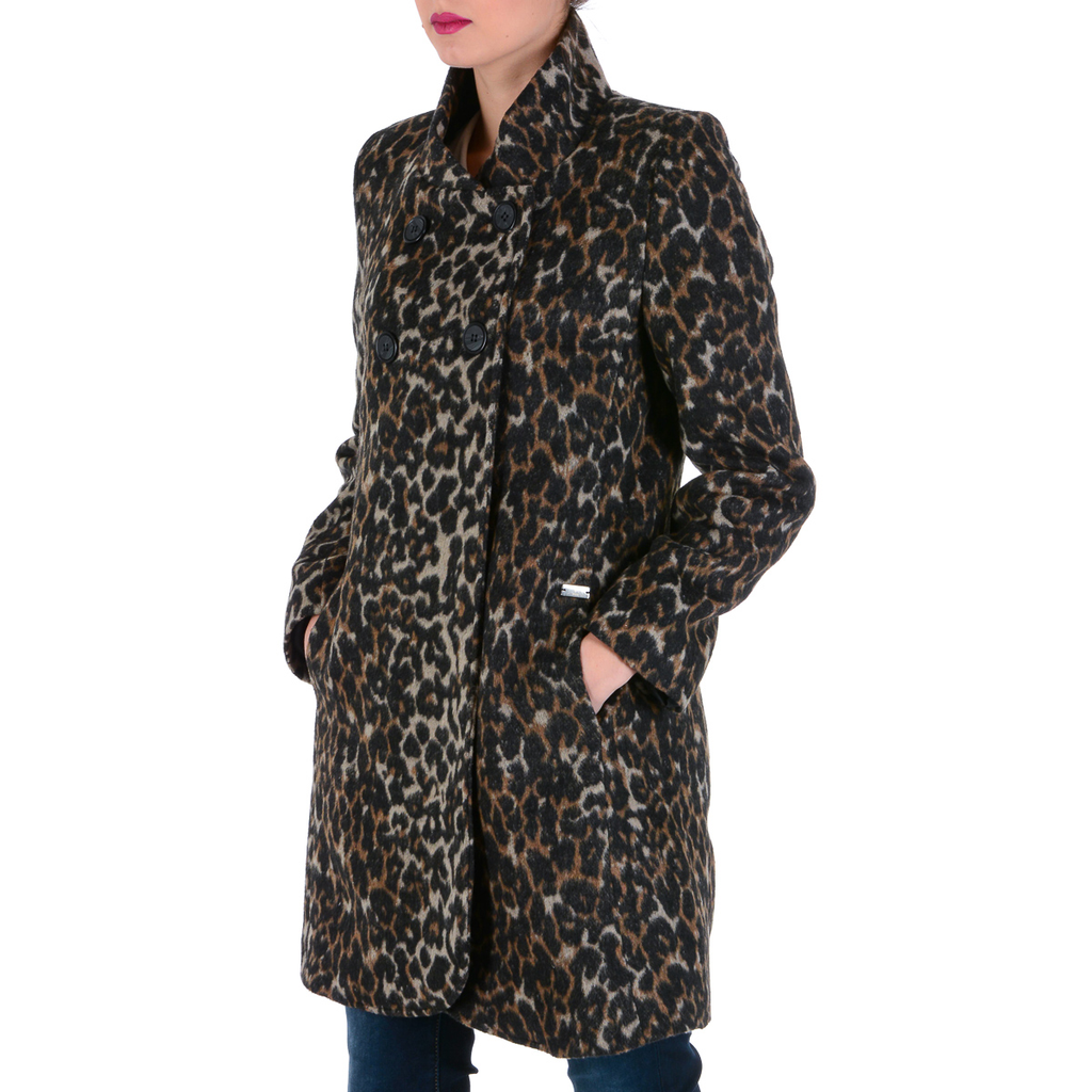 V 1969 Italia Cappotto da donna a maniche lunghe Marrone CHEYENNE