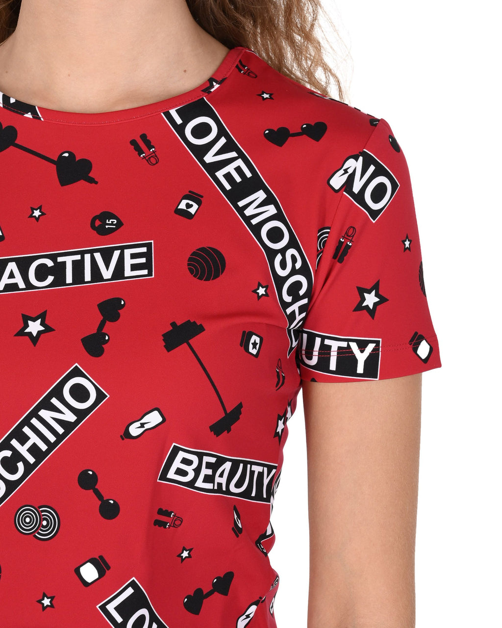 Love Moschino Womens T-Shirt W 4 H16 00 E 2166 0003 GYM FONDO ROSSO