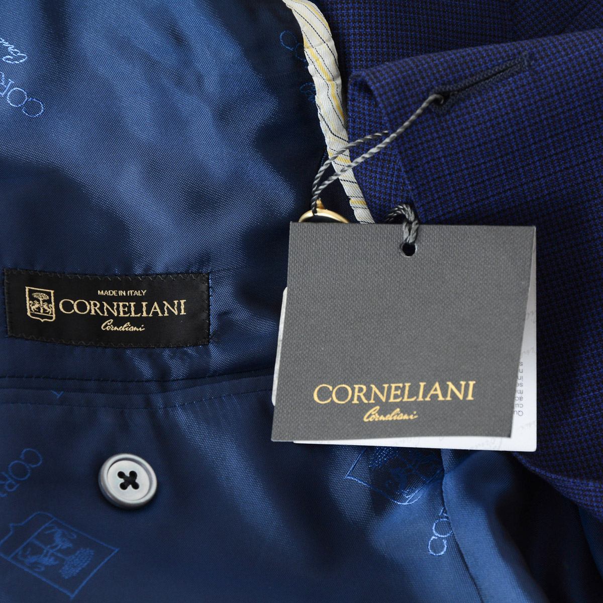 Abito da uomo Corneliani maniche lunghe blu Super 110's