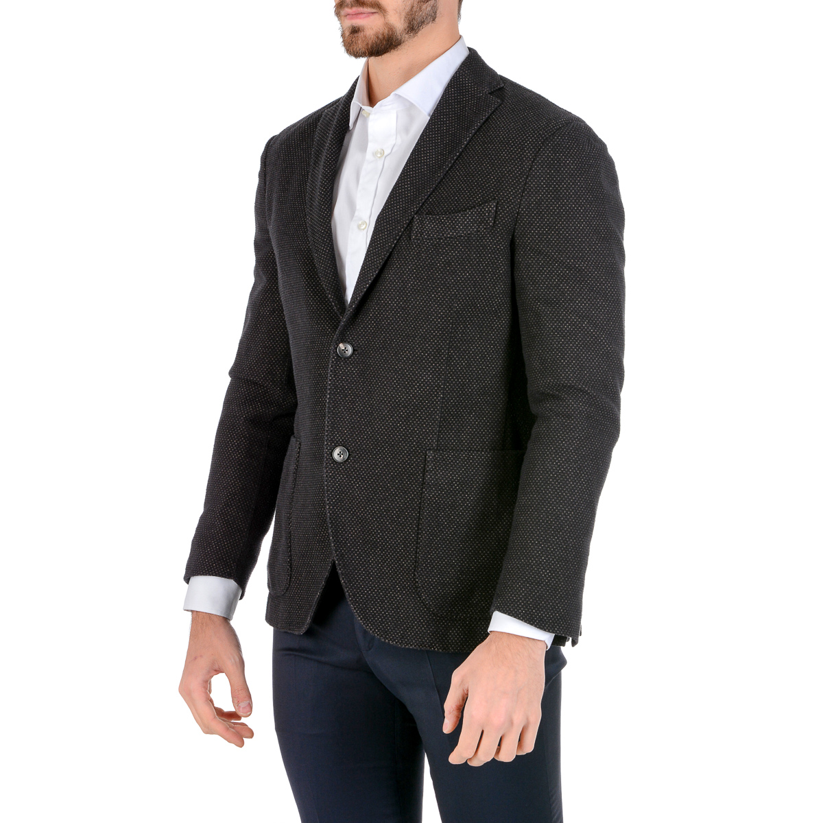 Giacca da uomo Boglioli Milano a maniche lunghe grigio scuro