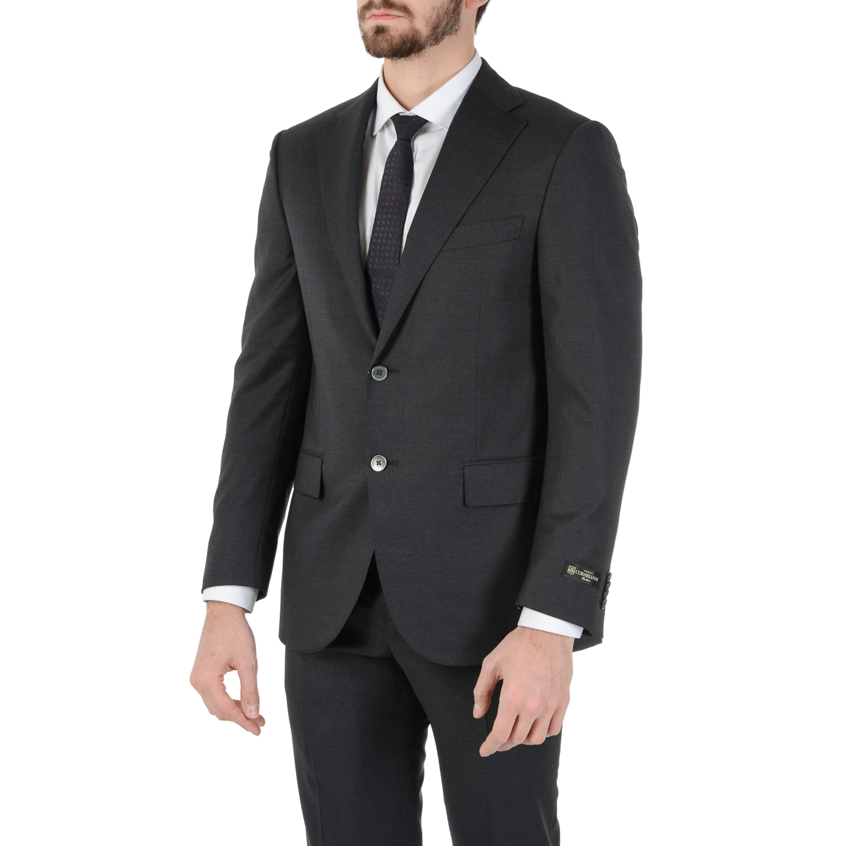 Corneliani Abito da uomo a maniche lunghe grigio scuro Super 130's