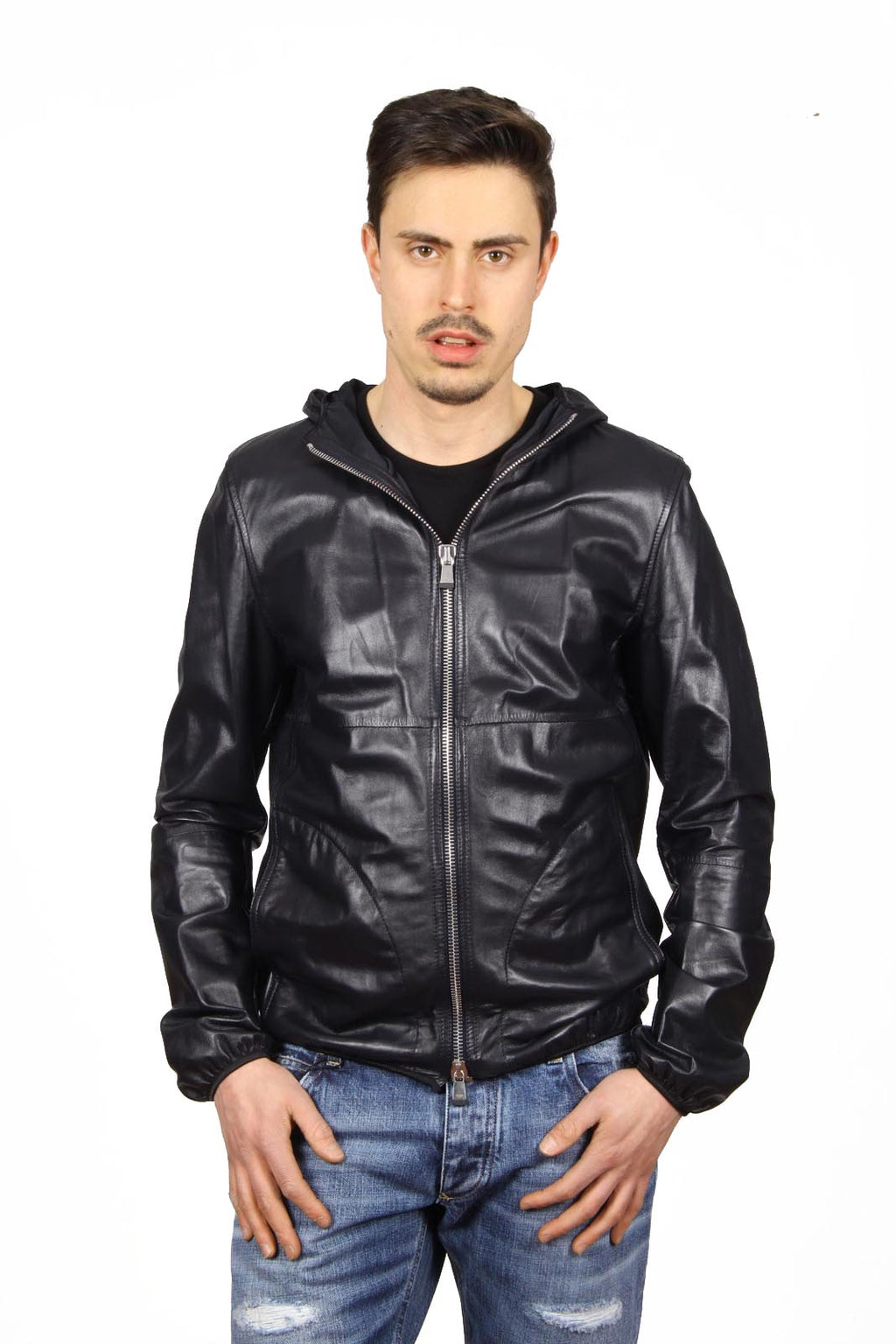 Giacca in pelle da uomo Emporio Armani R1R19P R1P28 922