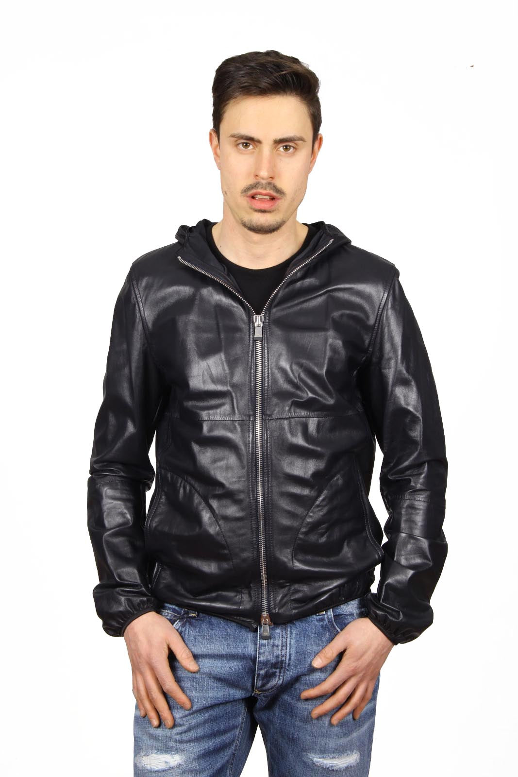 Giacca in pelle da uomo Emporio Armani R1R19P R1P28 922
