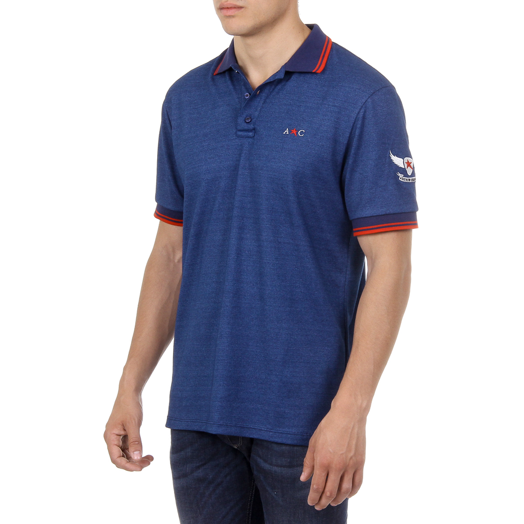 Andrew Charles Polo da uomo a maniche corte blu STEVE