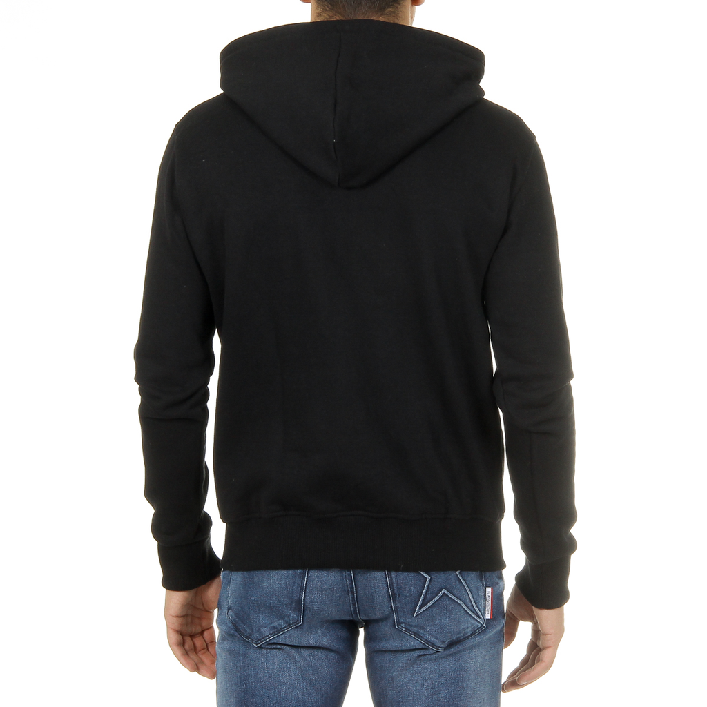 Felpa con cappuccio Andrew Charles da uomo, maniche lunghe, scollo tondo, nera FIFI