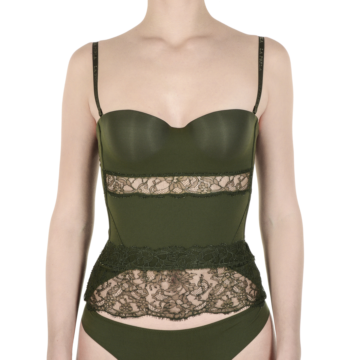 La Perla Top Donna Bustino Verde Scuro