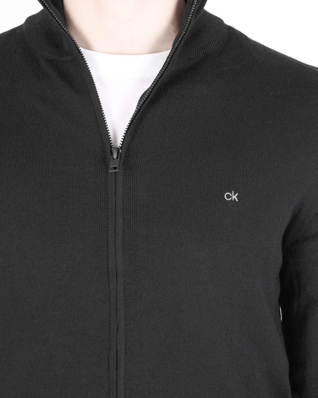 Calvin Klein Maglione con zip da uomo nero K10K108196BEH