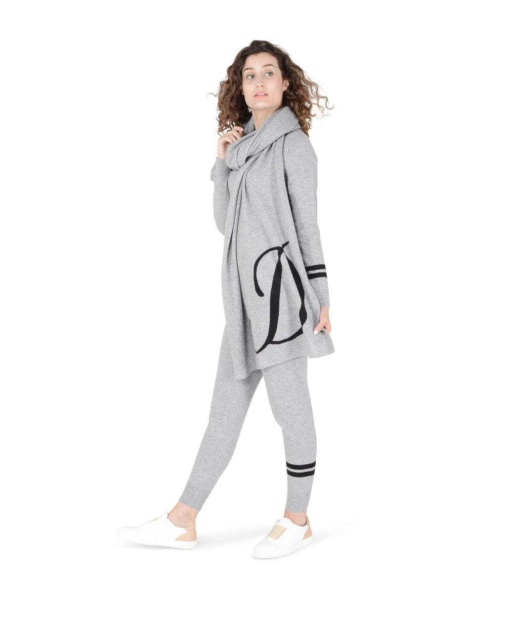 Sciarpa monogrammata Dee Ocleppo DEAN VILLAGE GREY D