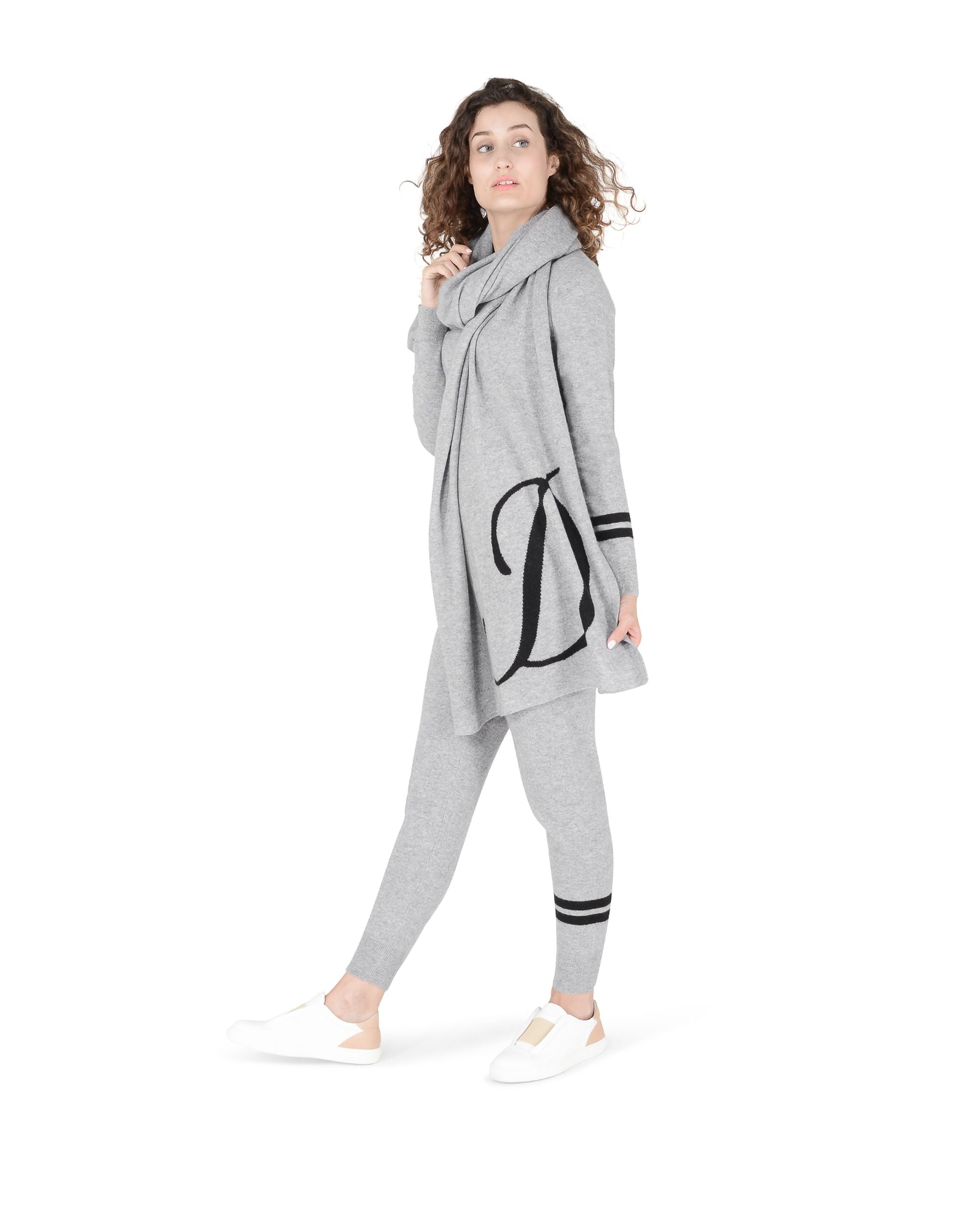 Sciarpa monogrammata Dee Ocleppo DEAN VILLAGE GREY D