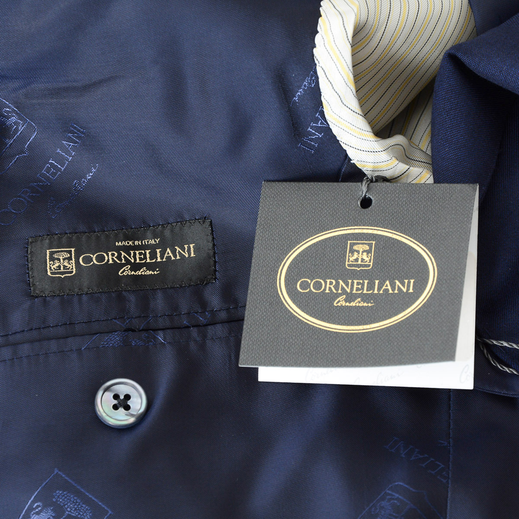 Abito da uomo Corneliani maniche lunghe blu Super 110's