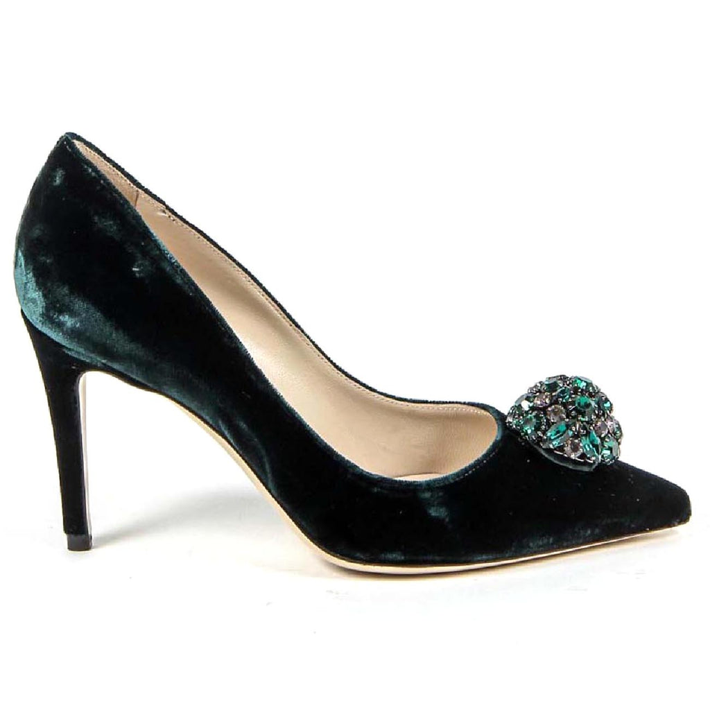 Décolleté da donna V 1969 Italia 3104104 VELLUTO VERDE