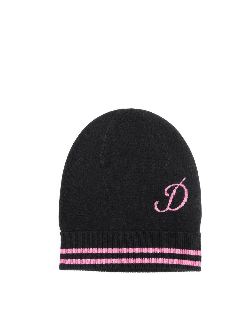 Berretto monogrammato in cashmere - Nero