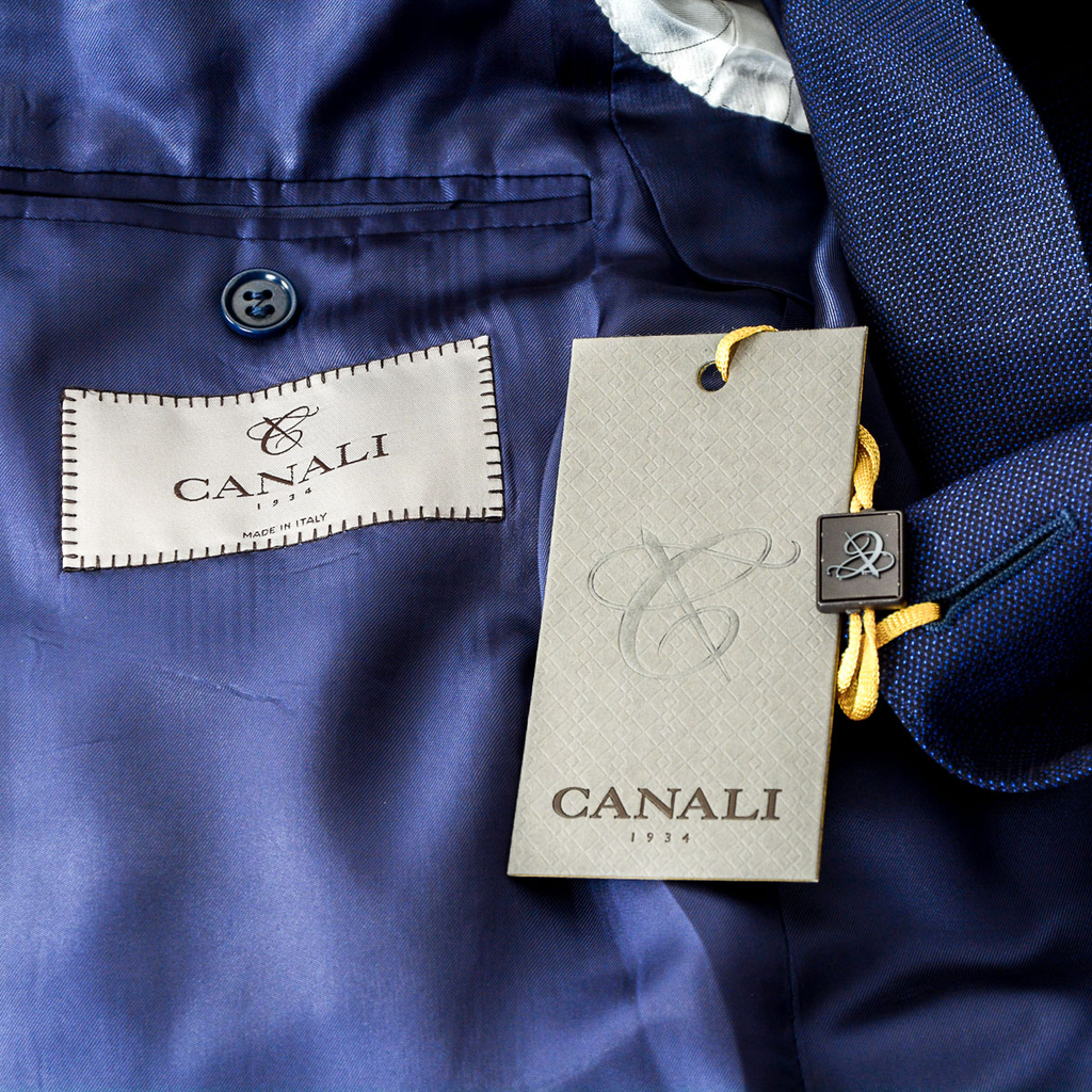 Canali Abito da uomo a maniche lunghe blu resistente all'acqua