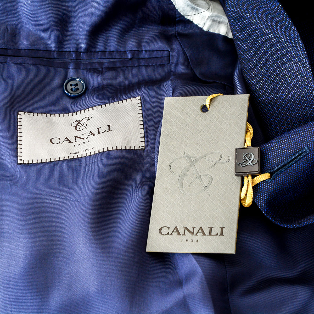 Canali Abito da uomo a maniche lunghe blu resistente all'acqua