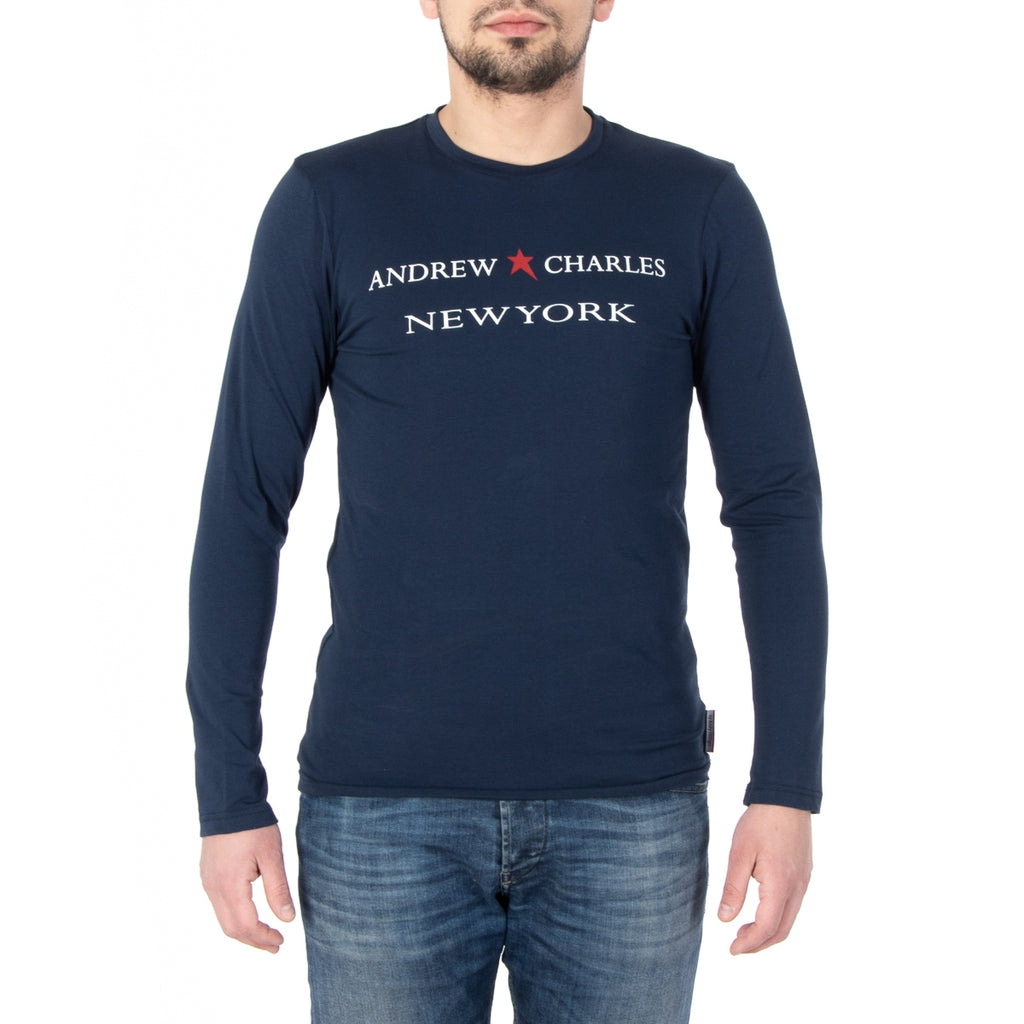 Andrew Charles By Andy Hilfiger T-shirt uomo LS TS160 031002 SELMA NAVY 003