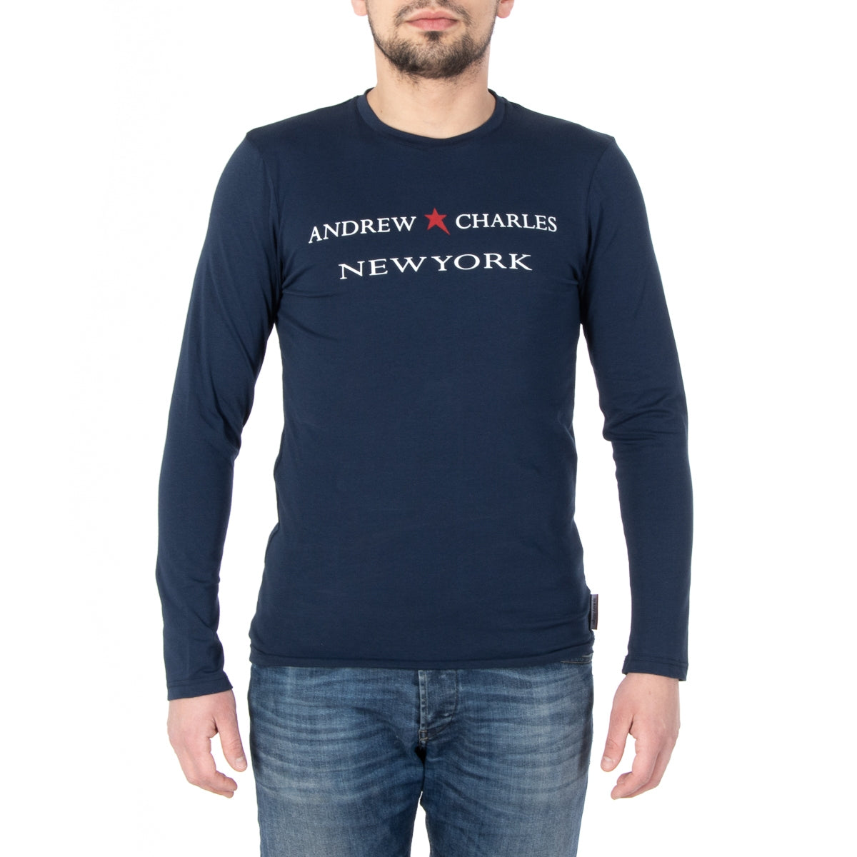 Andrew Charles By Andy Hilfiger T-shirt uomo LS TS160 031002 SELMA NAVY 003