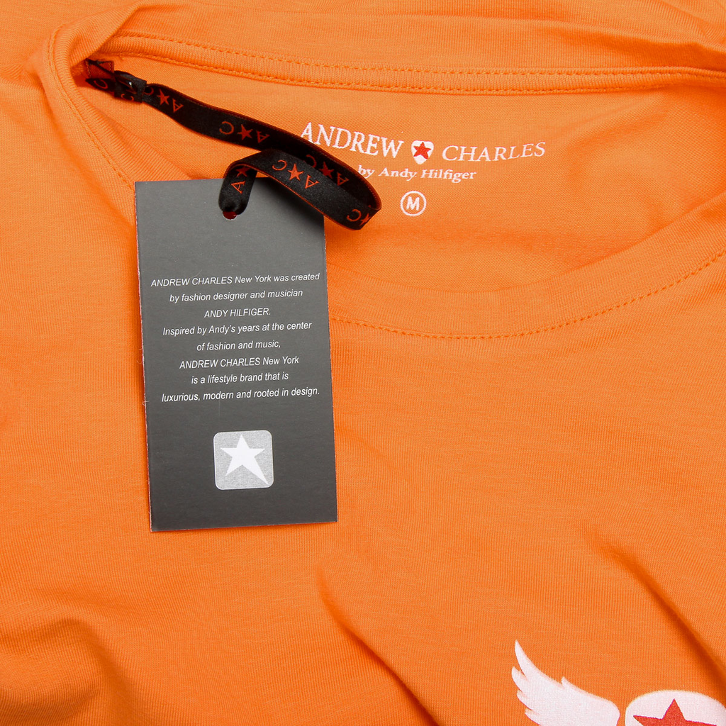 Andrew Charles T-shirt da uomo a maniche corte con scollo rotondo arancione KEITA