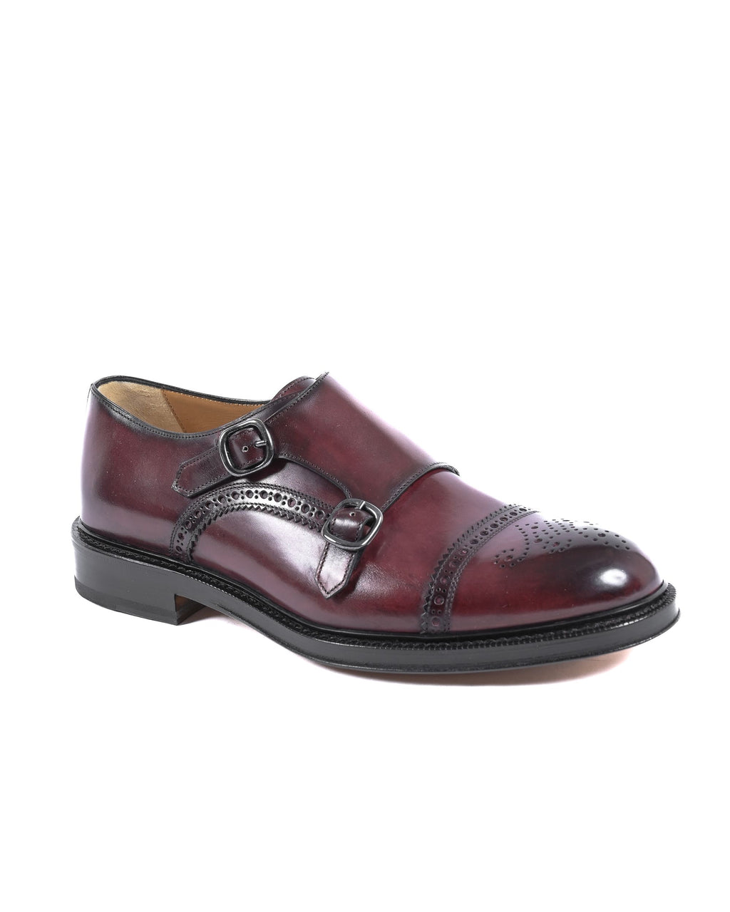 Scarpe da uomo Dee Ocleppo Monk Strap F3745 VIT BORDEAUX LUC NICOL