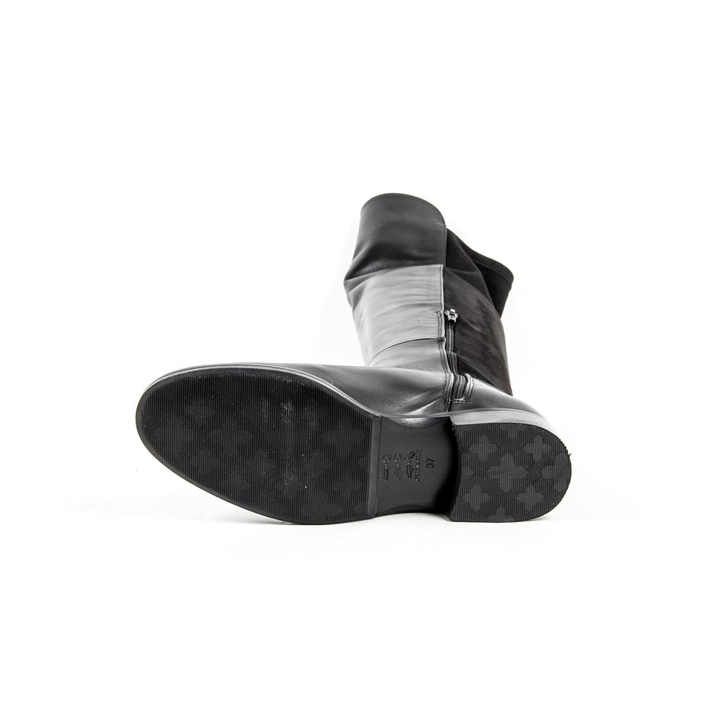 Stivale alto da donna V 1969 Italia B2421 SENZA F VITELLO NERO