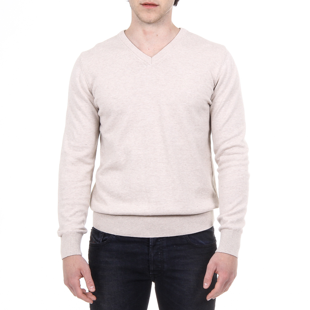 V 1969 Italia Maglione da uomo a maniche lunghe con scollo a V