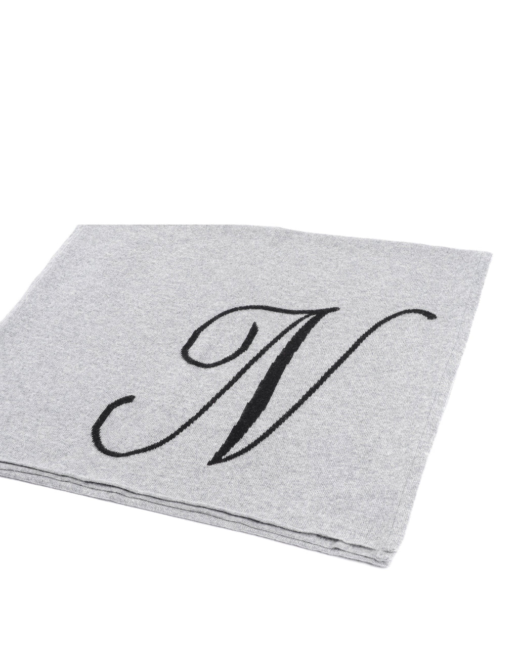 Sciarpa in cashmere con monogramma - Grigio