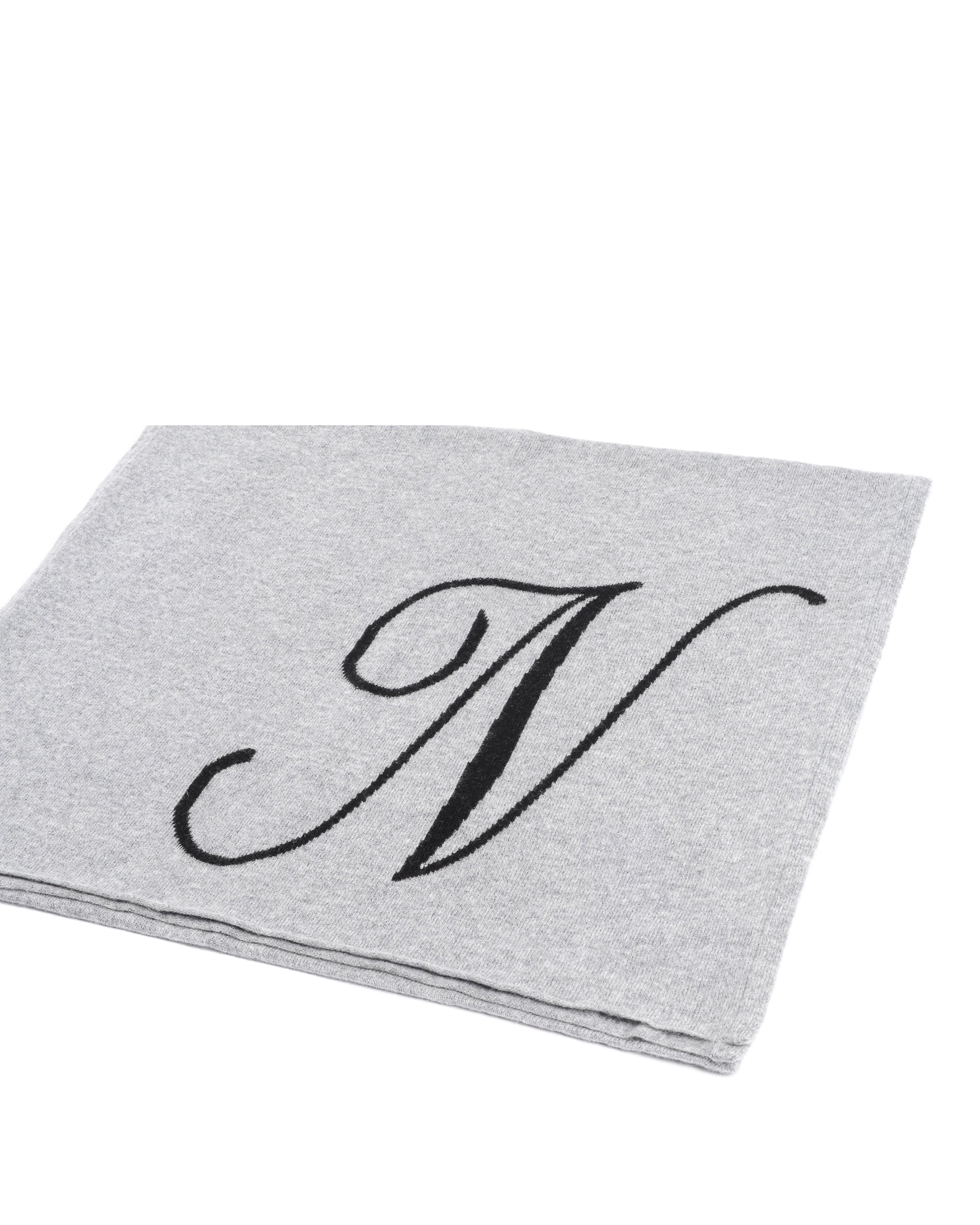Sciarpa in cashmere con monogramma - Grigio
