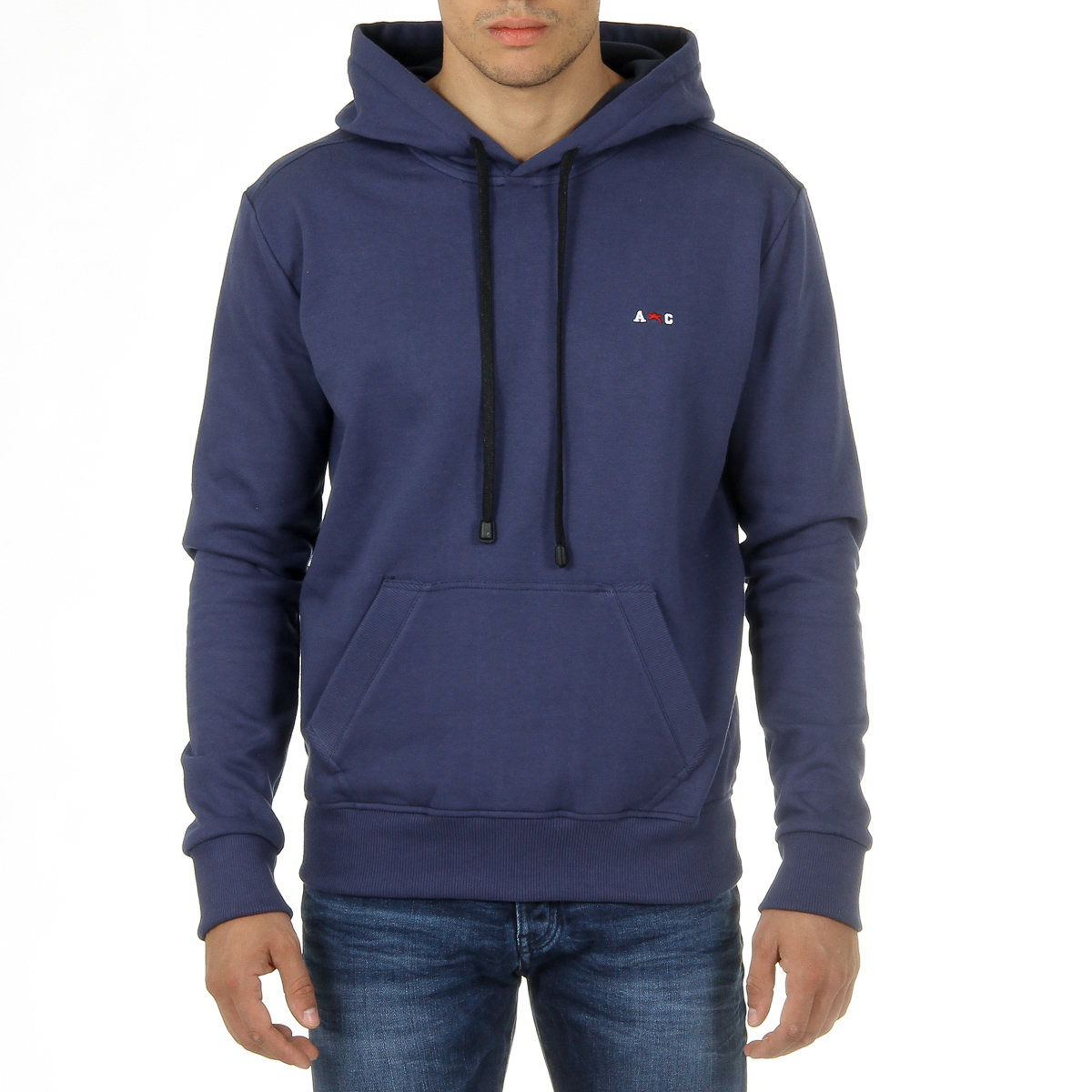 Felpa con cappuccio da uomo Andrew Charles a maniche lunghe e scollo tondo, blu FIFI