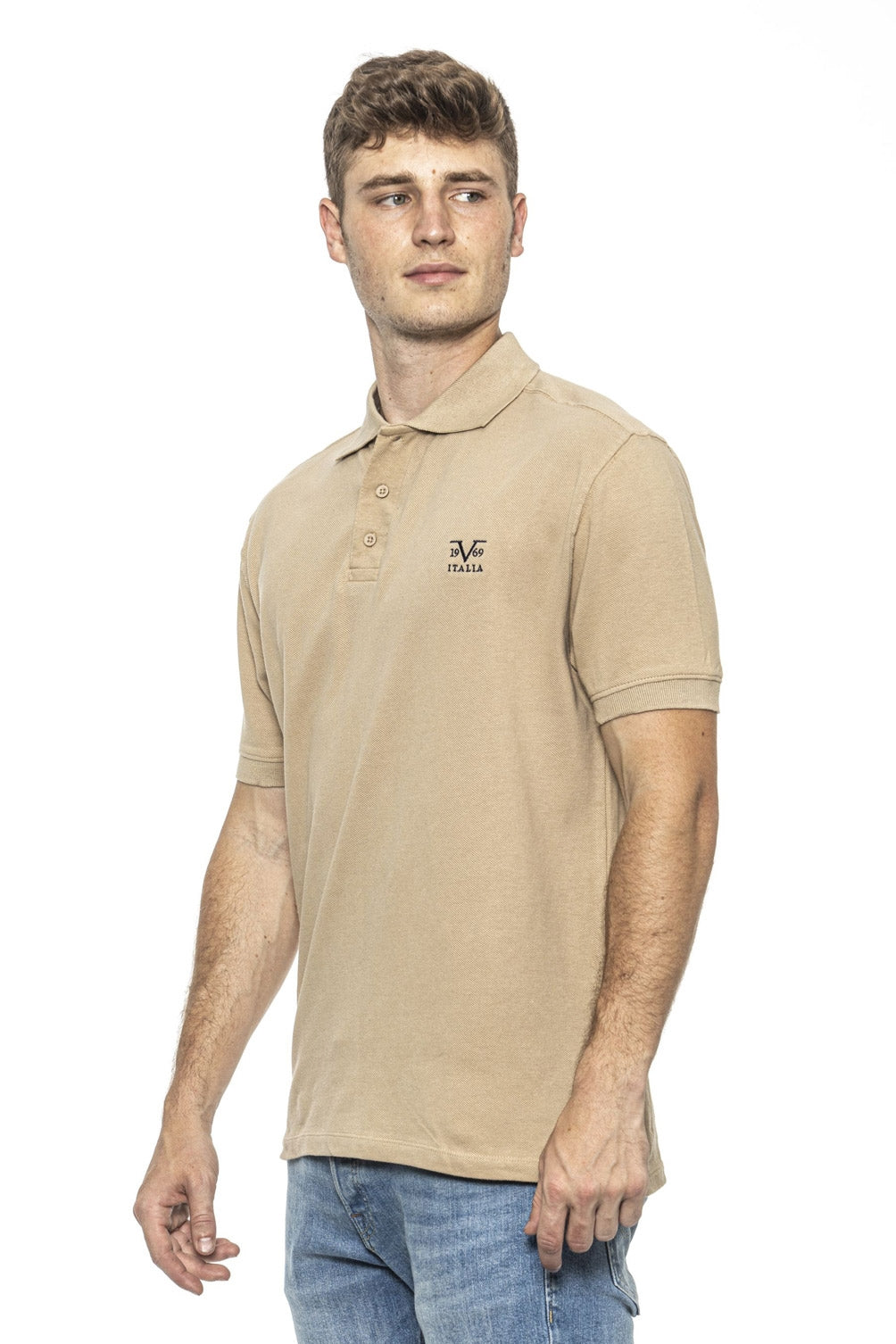 Polo Uomo 19V69 Italia Beige RICAMO BEIGE