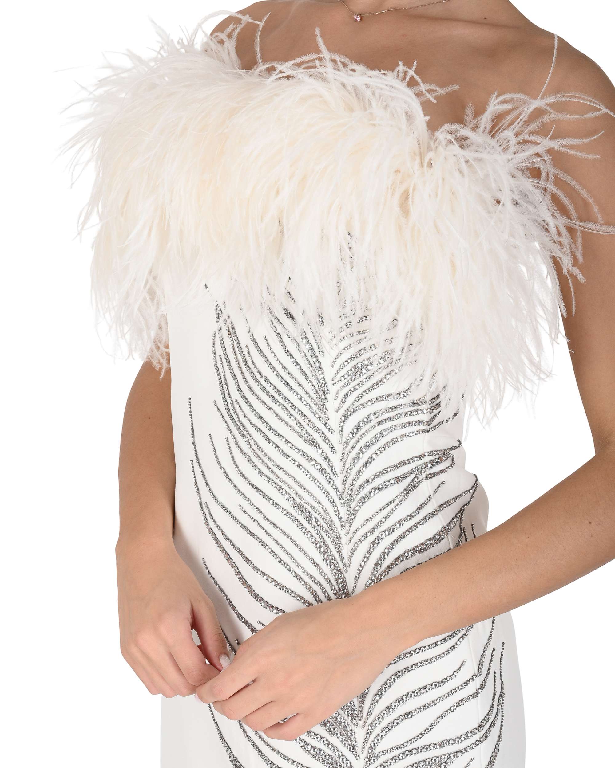 Abito da donna David Koma PF24DK05D BIANCO/ARGENTO 7S2