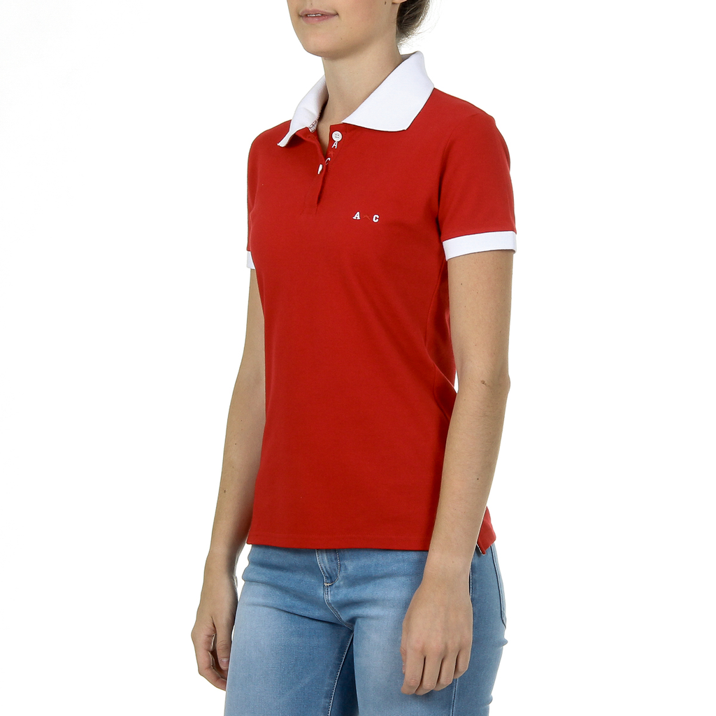 Andrew Charles Polo da donna a maniche corte rossa NIA
