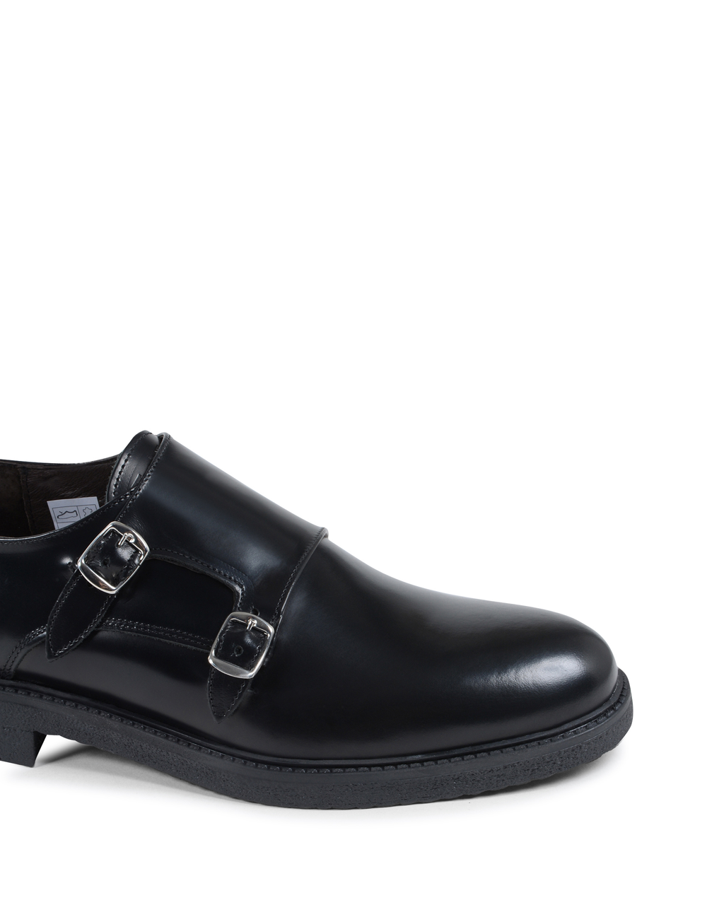 19V69 Italia Mens Double Buckle Shoe Black 1210 MP ABRASIVATO NERO