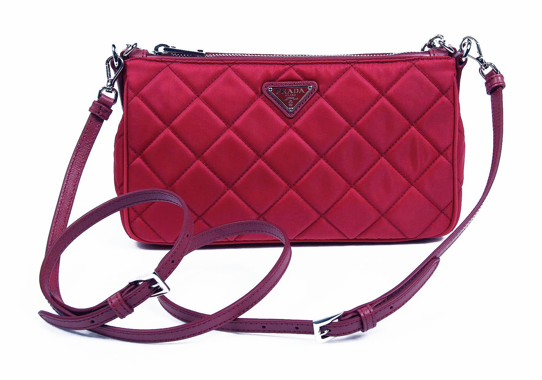 Borsa pochette Prada BT1026 Ibisco Impuntu Tessuto