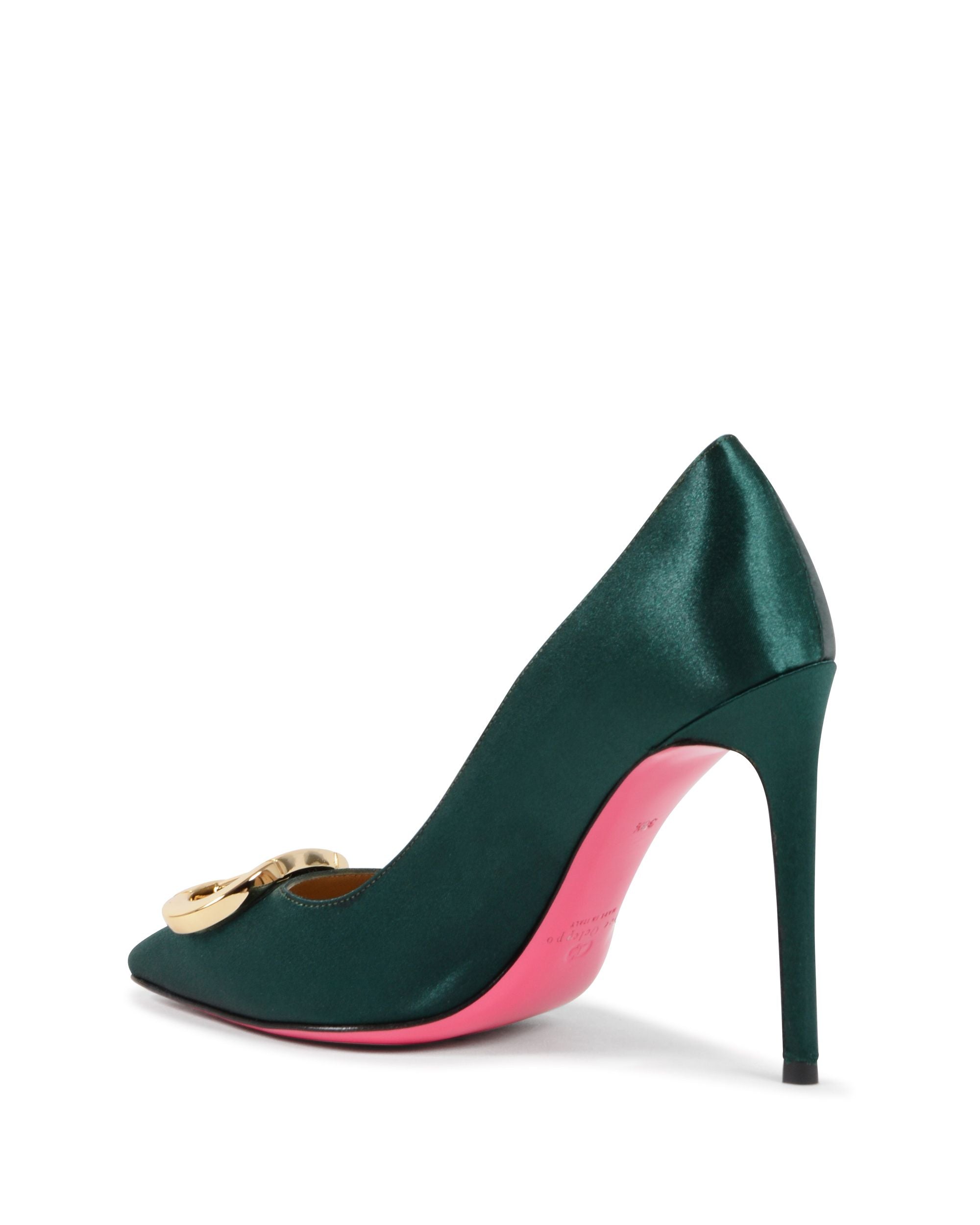 Scarpa con tacco a spillo Logo Fairy - Satin Petrol